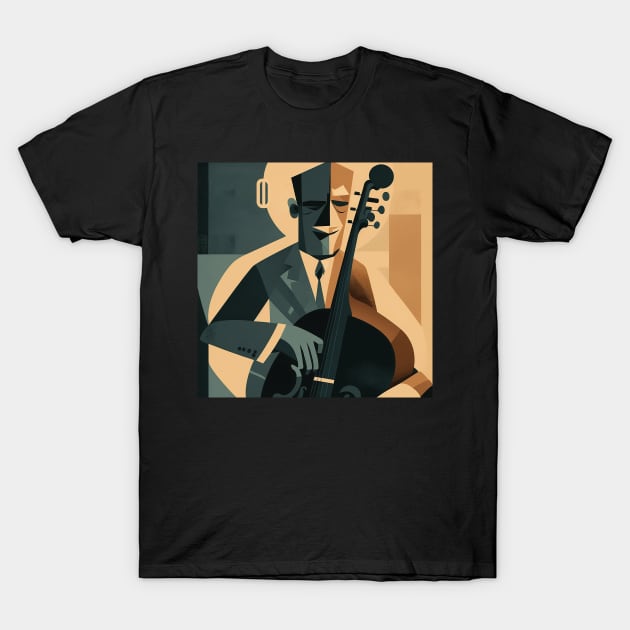 Abstract Art - a man playing JAZZ T-Shirt by Buff Geeks Art